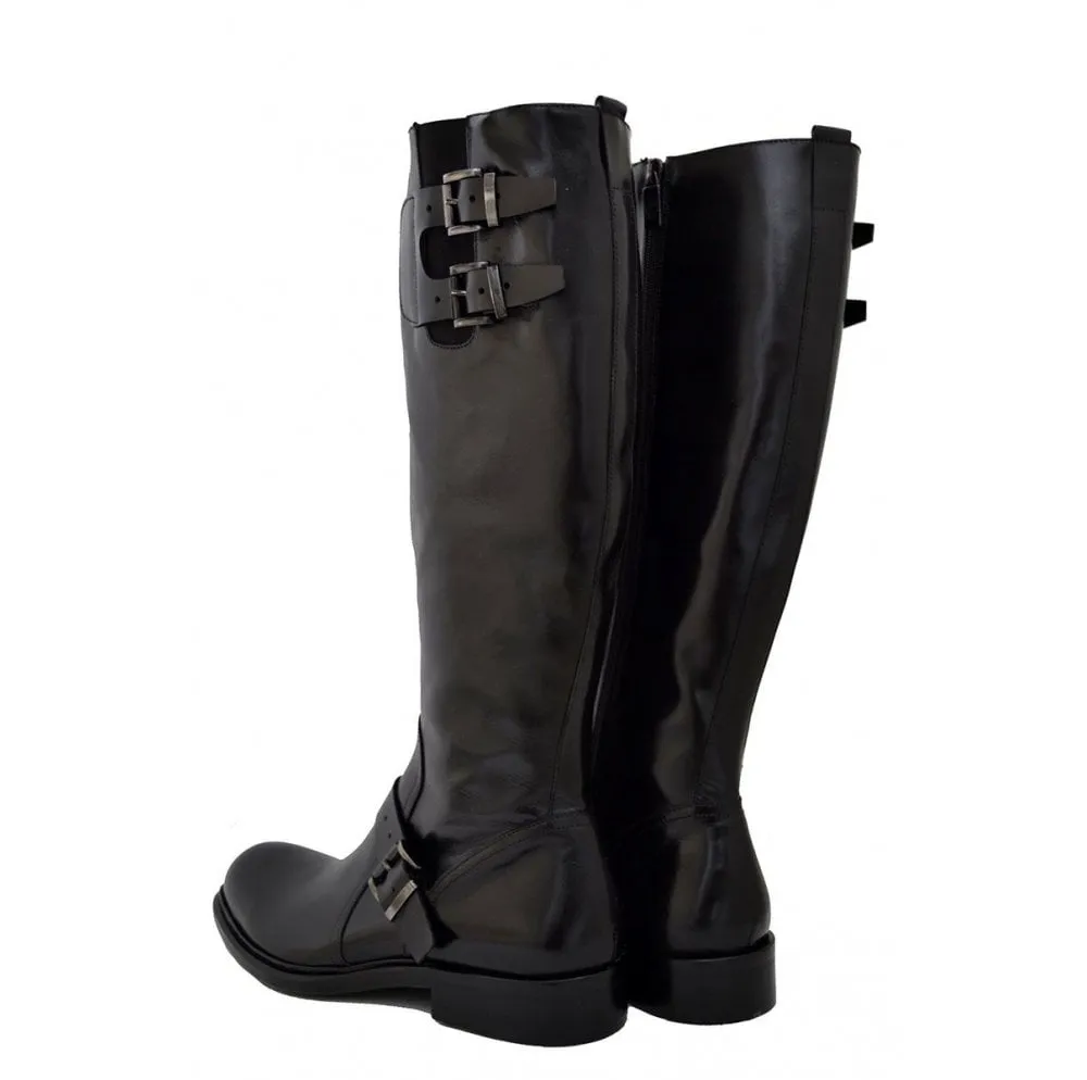 Men's Italian Shoes Jo Ghost 2014 Black Leather Formal Riding Boots