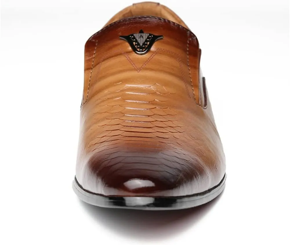 Men's Leather Lined Dress Oxfords Shoes Slip-on Loafers Men's Casual Business Leather Shoes