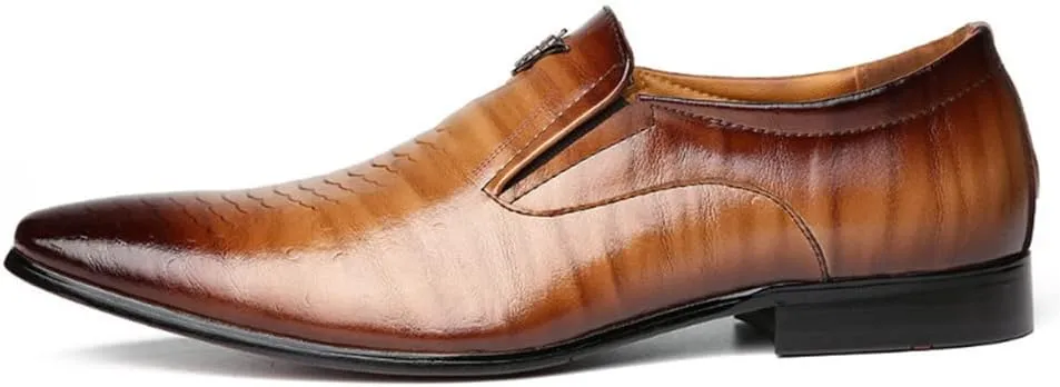 Men's Leather Lined Dress Oxfords Shoes Slip-on Loafers Men's Casual Business Leather Shoes