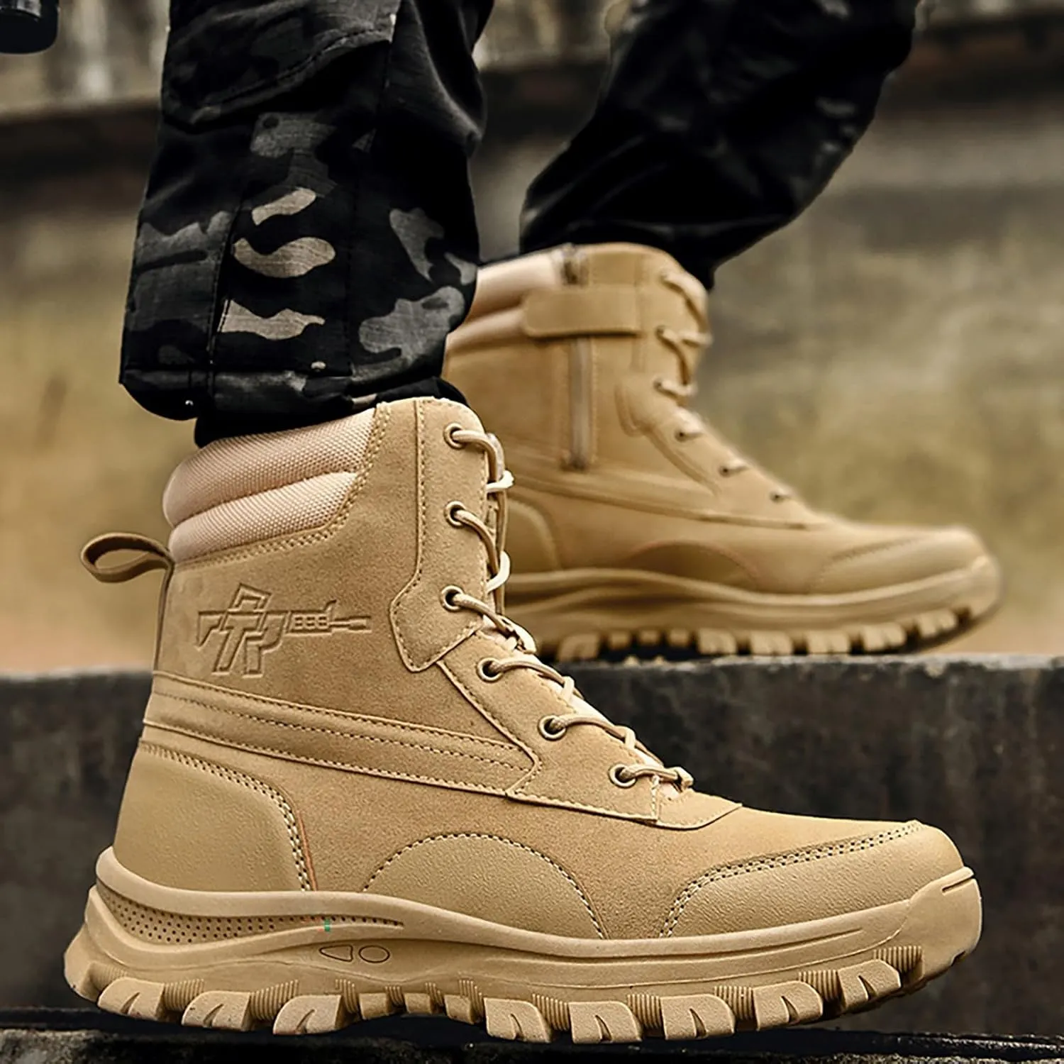 Mens Military Tactical Boots Combat Boots Breathable Police Patrol Boots Lightweight Army Boots Waterproof Hiking Boots
