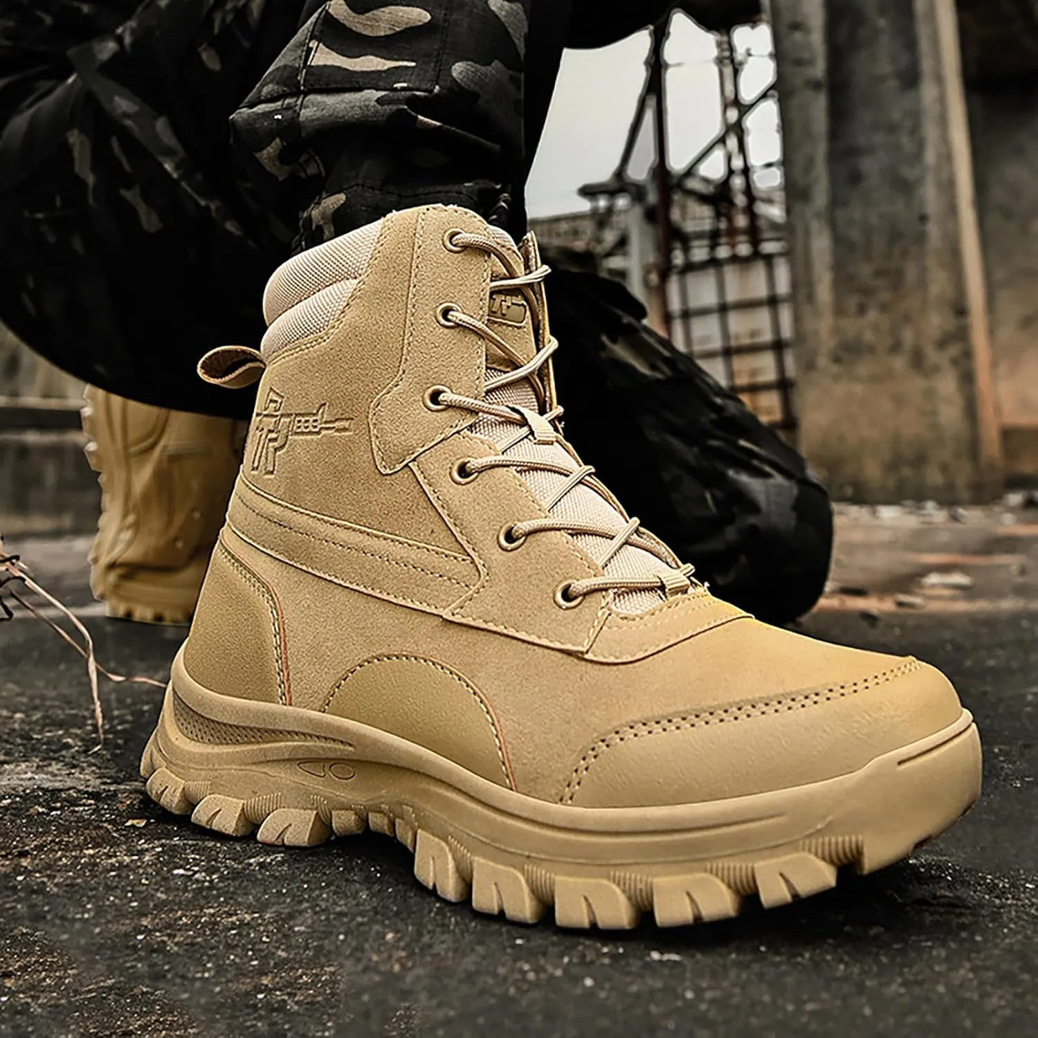 Mens Military Tactical Boots Combat Boots Breathable Police Patrol Boots Lightweight Army Boots Waterproof Hiking Boots
