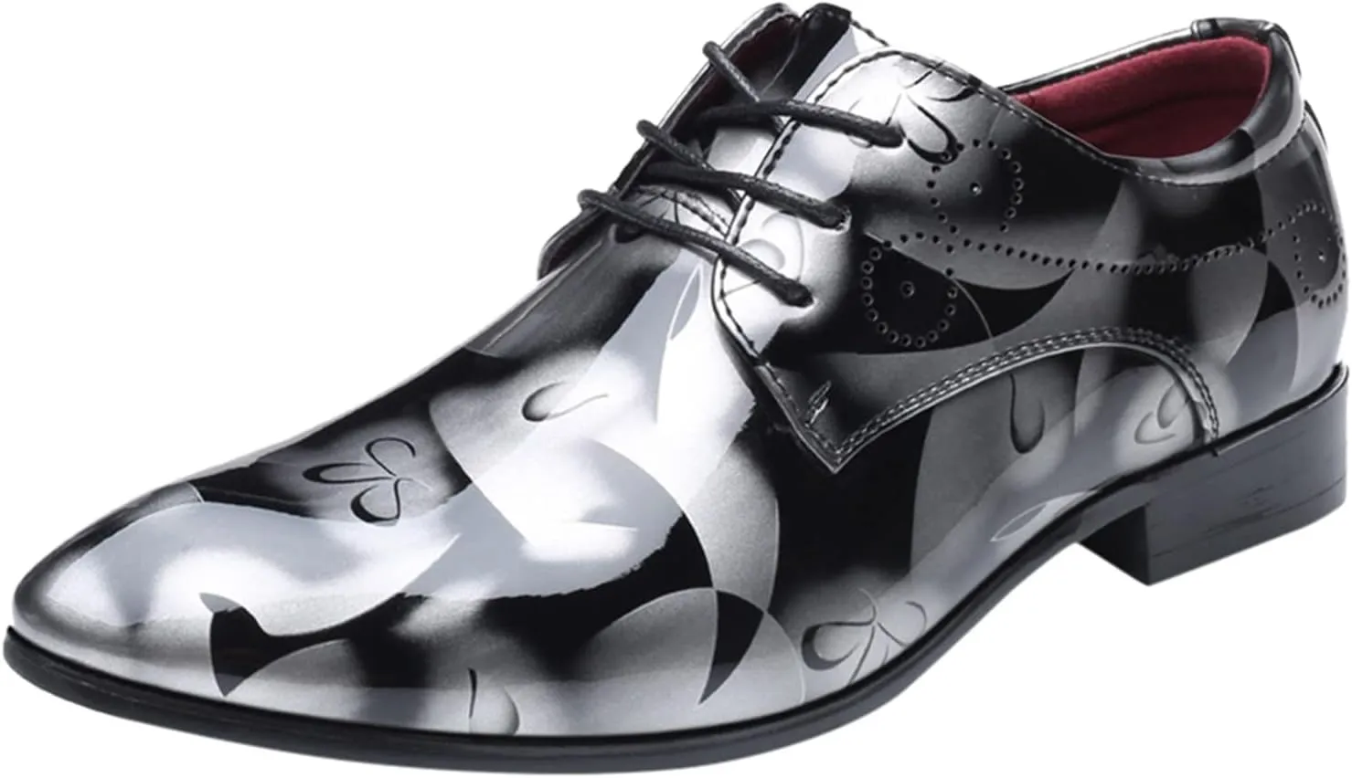 Mens Moccasins Shoes Leather Classical Style Shoes for Men Slip On PU Leather Low Rubber Sole Block Heel Work Leather Boxing Shoes for Men (Grey, 11)