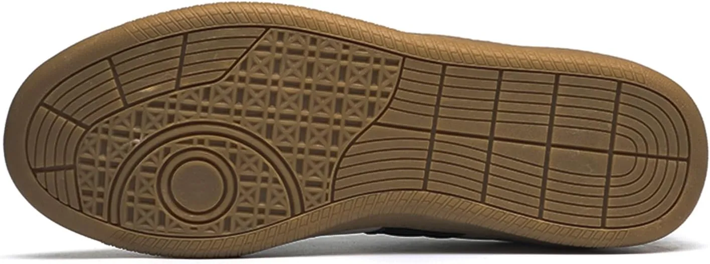 Mens Retro Skateboarding Shoes with Flats Bottom Anti-Slip Lightweight Water-Proof Wear-Resistant Outdoor Leather Sneakers Fashional Board Skate Athletic Training Sports