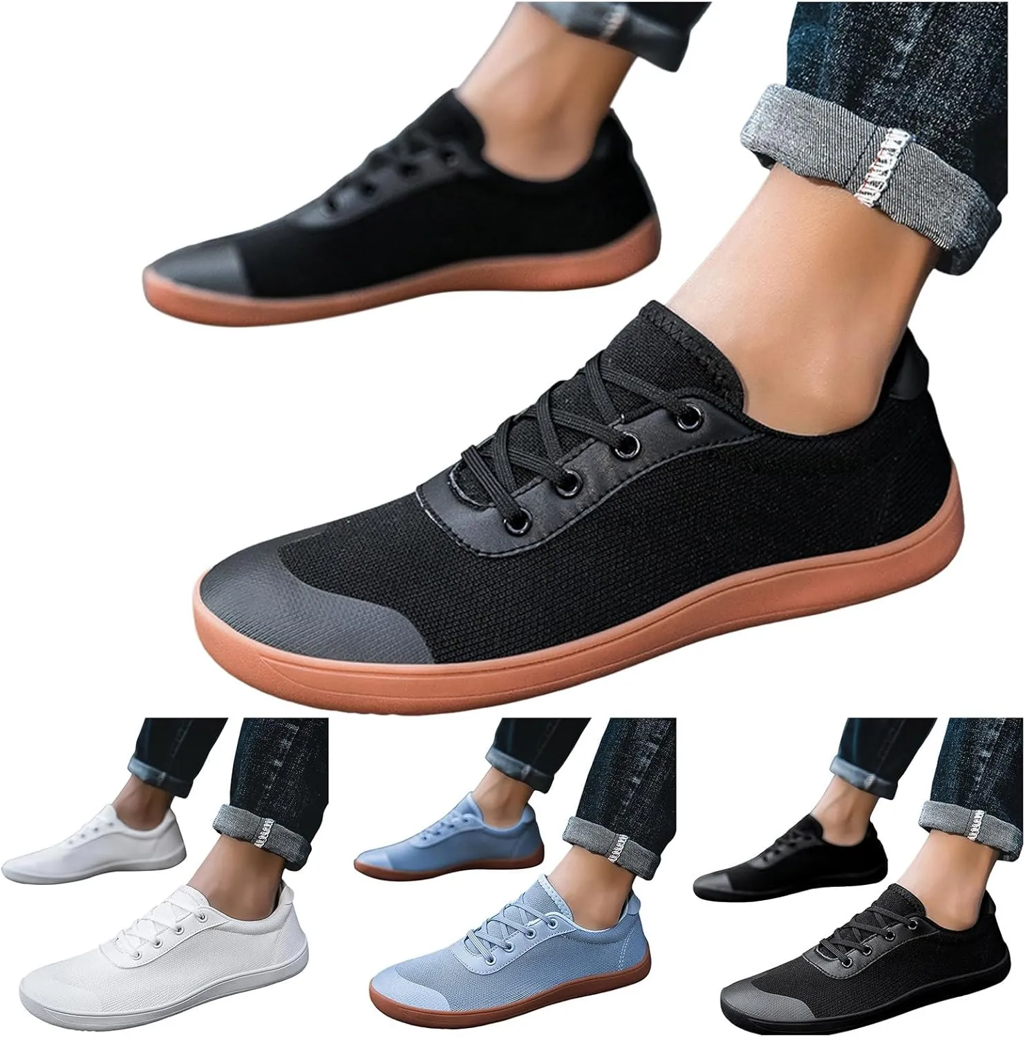 Men's Slip Shoes Men Sports Shoes Fashionable New Pattern Simple Solid Color Thick Sole Comfortable Outdoor
