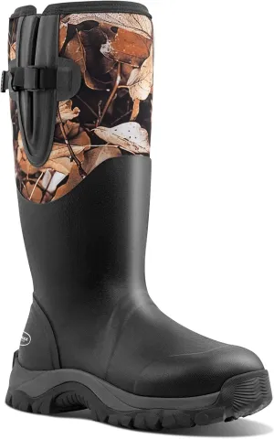 Men's Waterproof Insulated Rubber Hunting Boots  6mm Neoprene Rain Boots for Outdoor Work, Fishing, Farming & Gardening