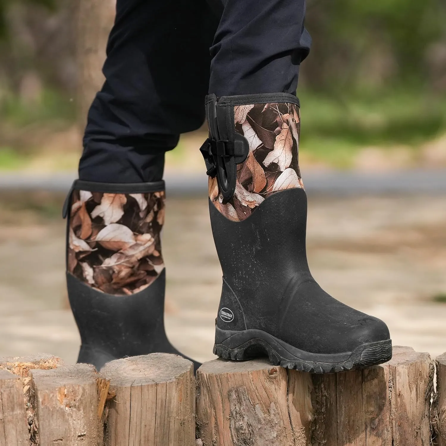 Men's Waterproof Insulated Rubber Hunting Boots  6mm Neoprene Rain Boots for Outdoor Work, Fishing, Farming & Gardening