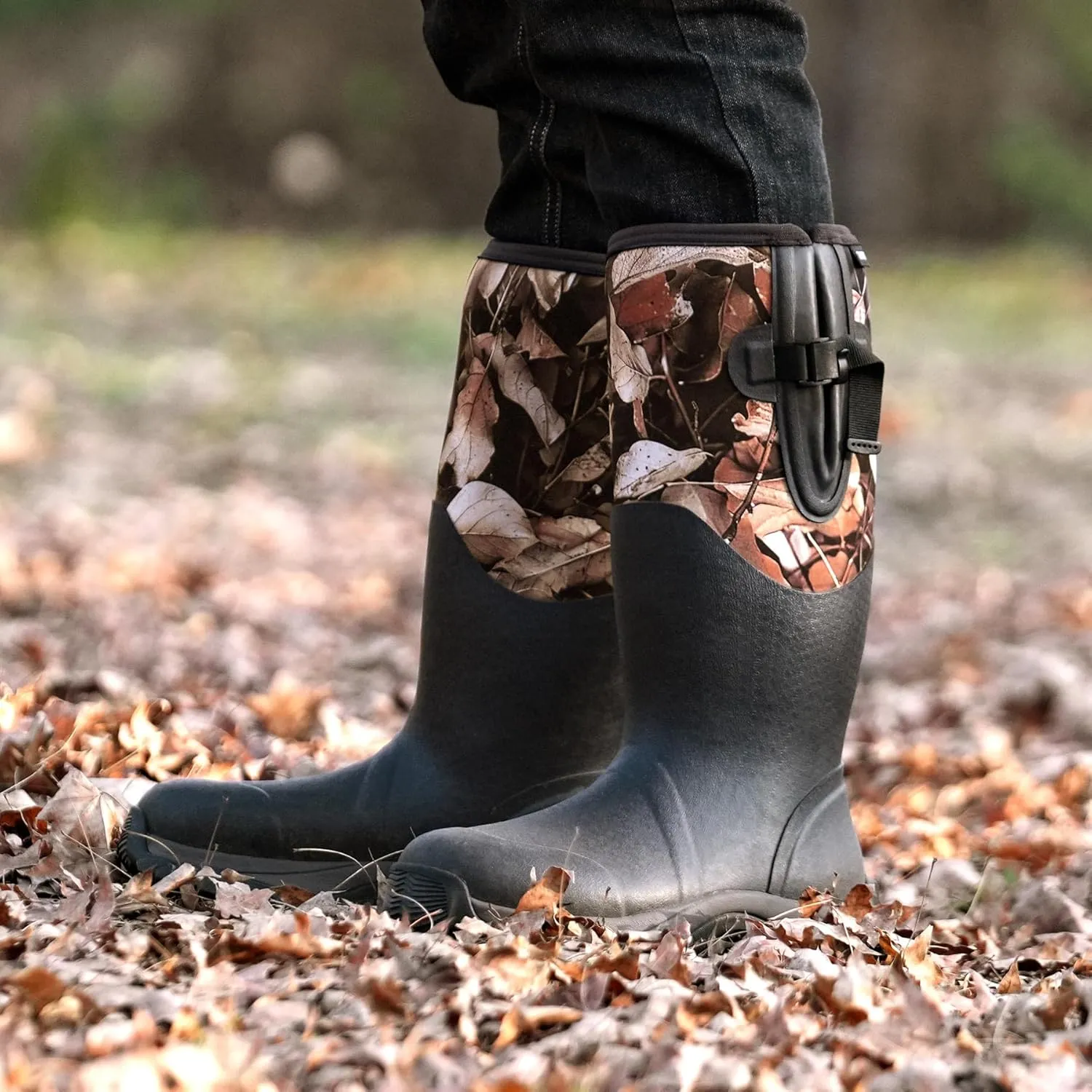Men's Waterproof Insulated Rubber Hunting Boots  6mm Neoprene Rain Boots for Outdoor Work, Fishing, Farming & Gardening
