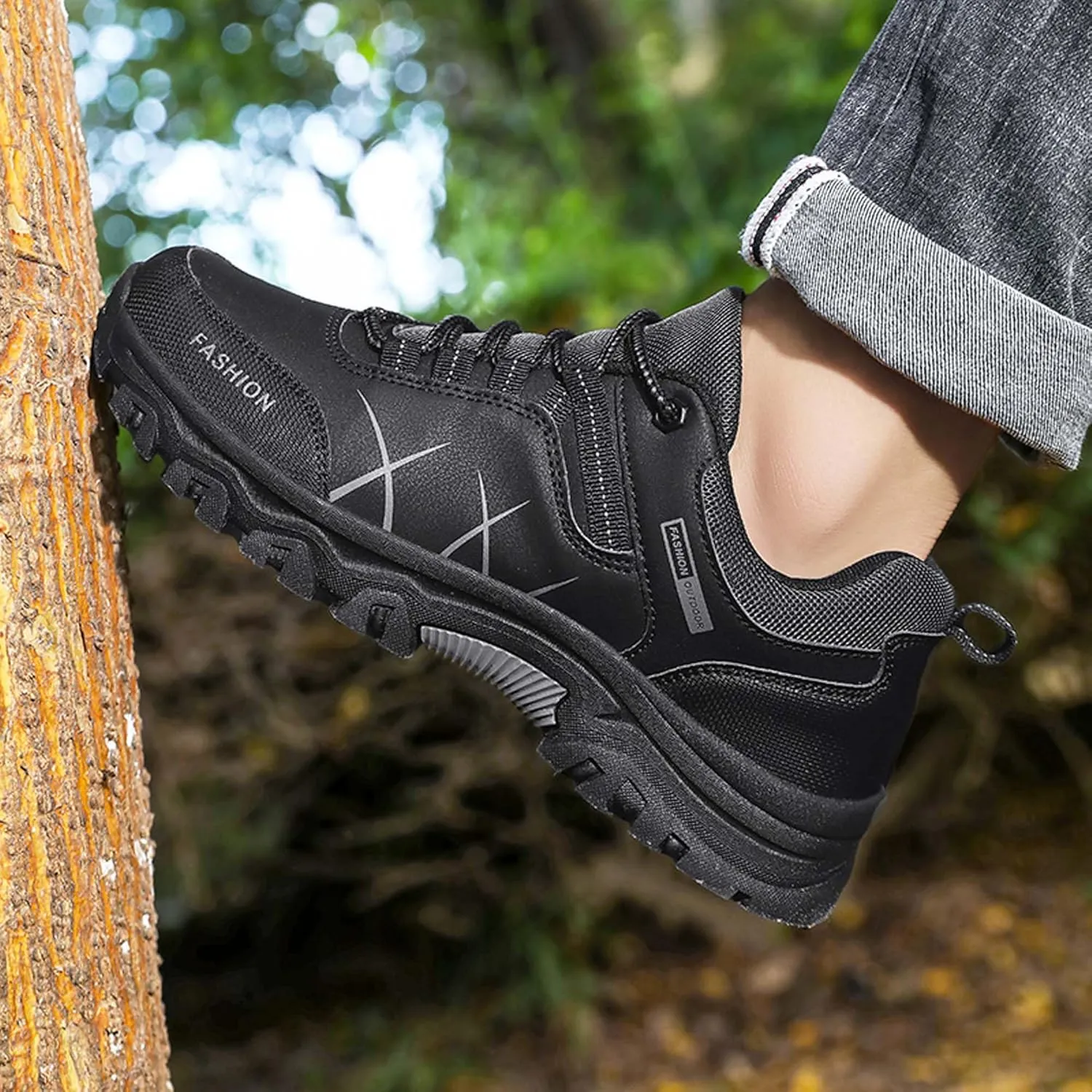 Mens Womens Anti Slip Wear Resistant Lace Up Hiking Boots Comfortable Breathable backpacking boots Rubber Soles Scenic Spots Tourist Boots Couple Park Walking Boots Rock Climbing Boots