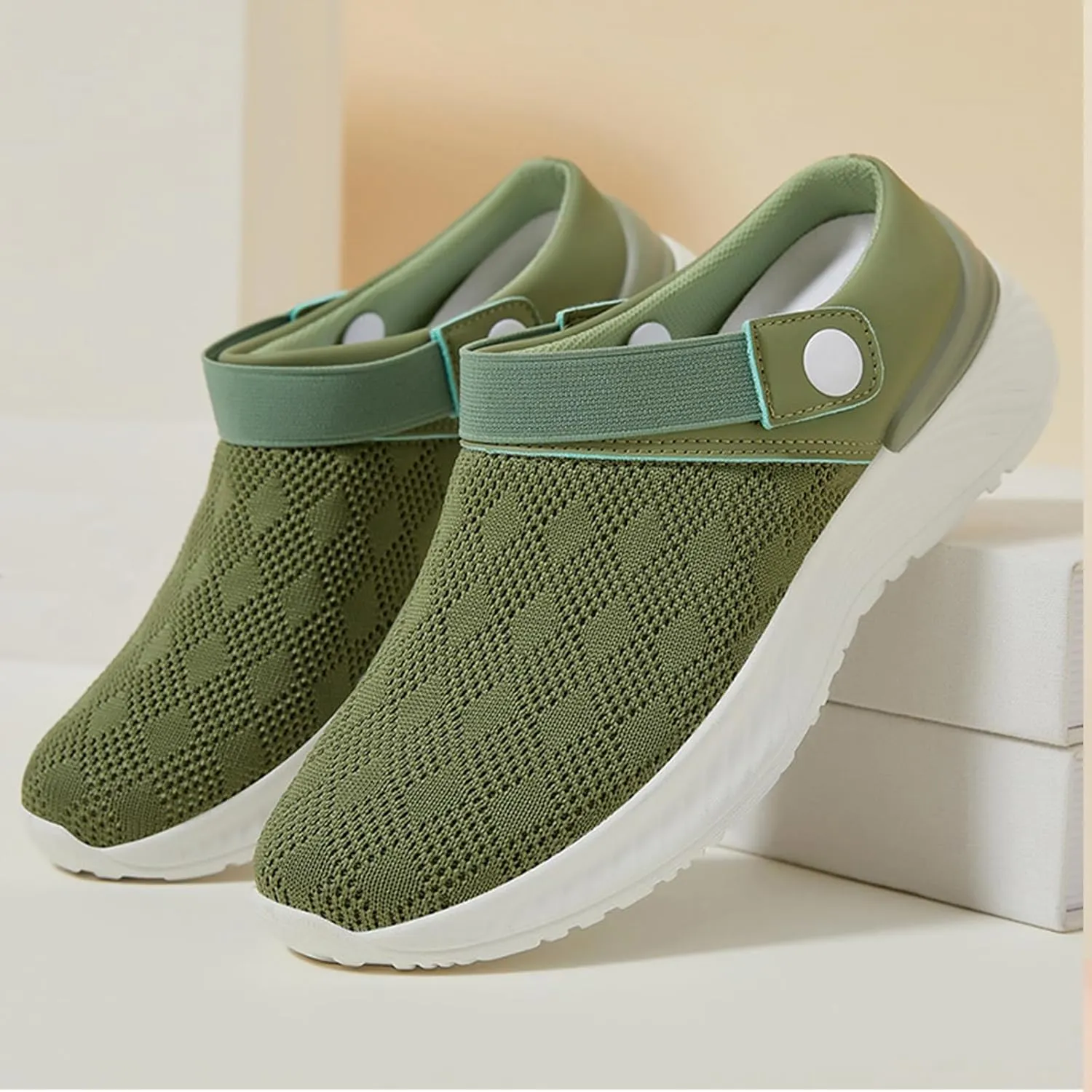 Mens Womens Mules & Clogs Garden Shoes Summer Breathable Mesh Walking Mules Sneakers Open Back Slip On Shoes Non-Slip Outdoor Beach Sandals Unisex Casual Slipper Closed Toe Slides