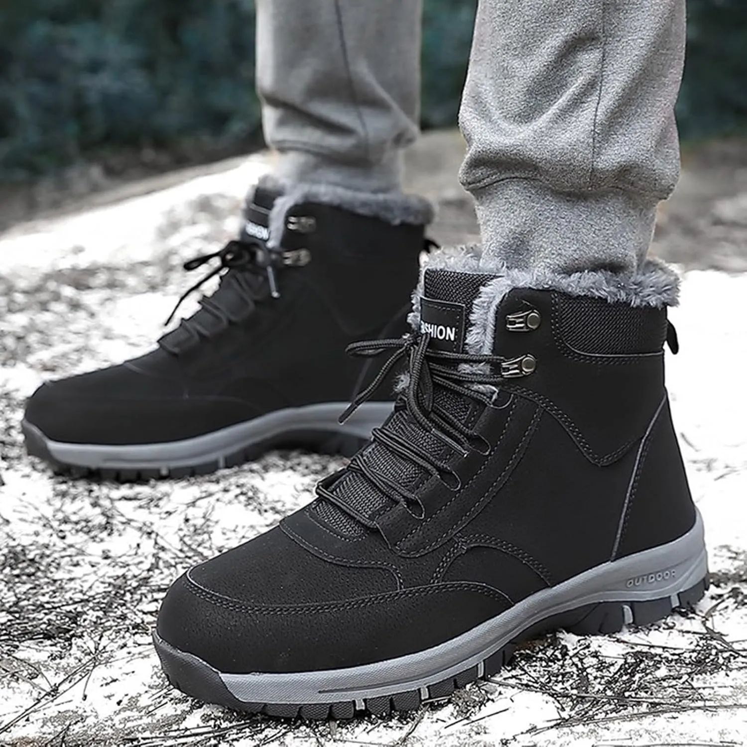 Men's Work Boots Slip On Hiking Sneakers Shoes Warm Women's Safety Shoes Business Casual Platform Sneakers Lightweight Safety Hike Grounded Footwear