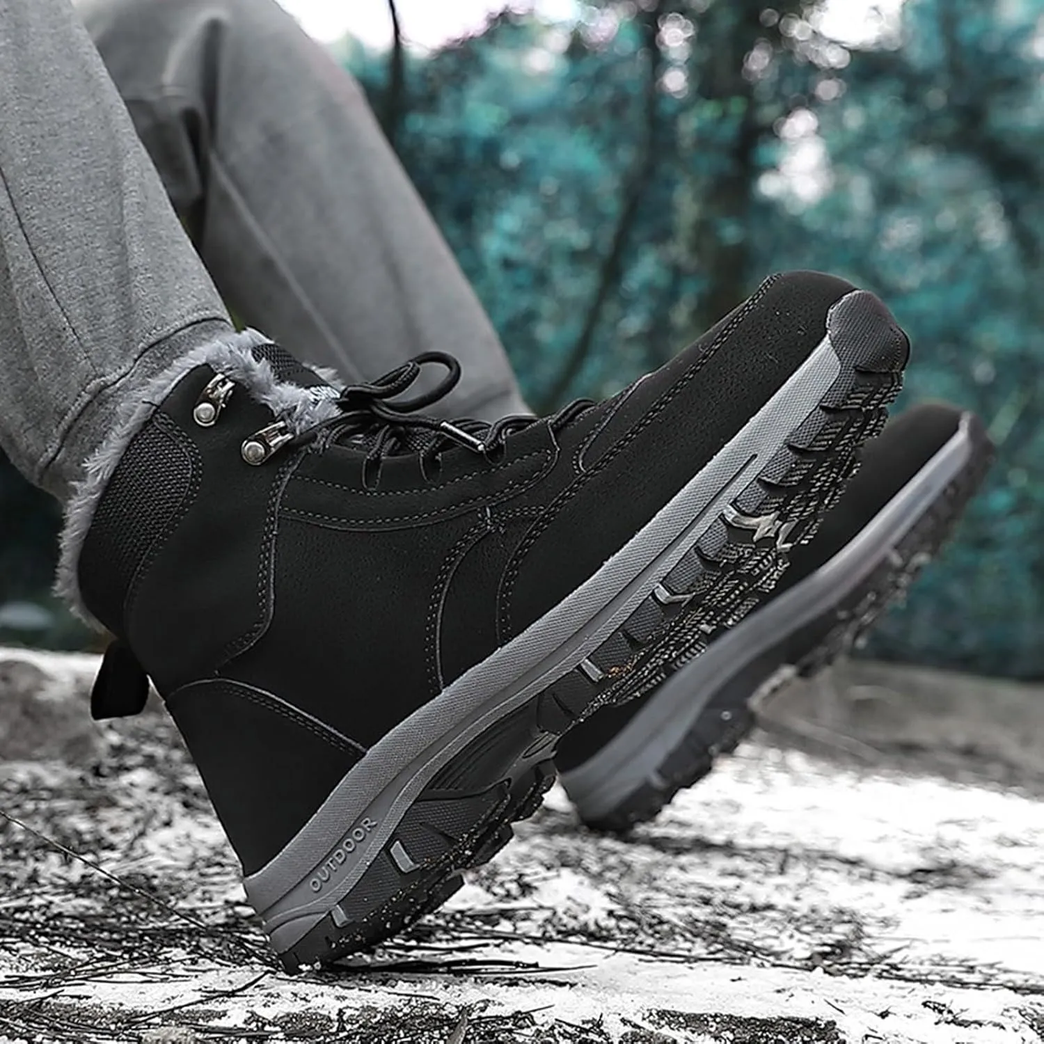 Men's Work Boots Slip On Hiking Sneakers Shoes Warm Women's Safety Shoes Business Casual Platform Sneakers Lightweight Safety Hike Grounded Footwear