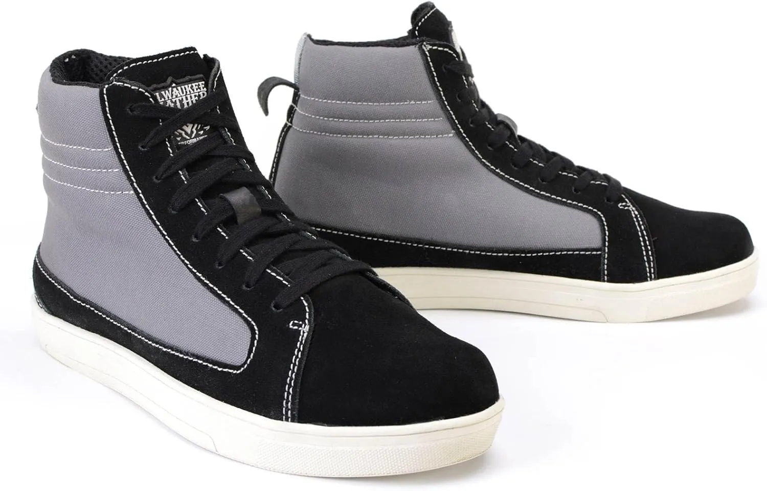 Milwaukee Leather Men's Motorcycle Reinforced Street Biker Casual Riding Shoes Leather Suede Canvas - 11.5