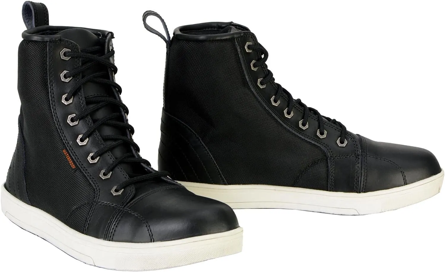 Milwaukee Leather Men's Motorcycle Reinforced Street Biker Casual Riding Shoes Leather Suede Canvas - 8.5