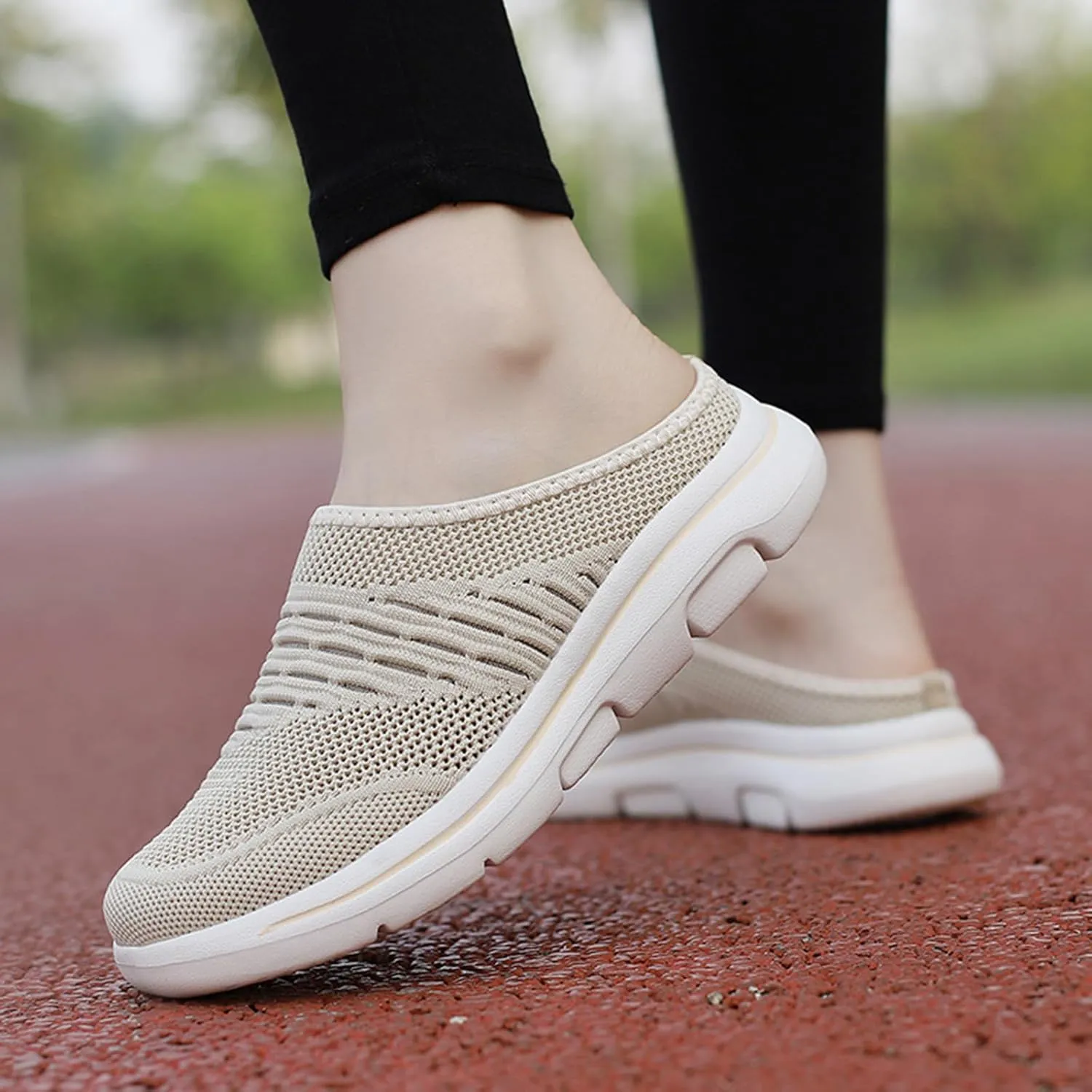 Mmoneyake Slip On Mules & Clogs for Womens Mens Lightweight Open Back Shoes Comfort Walking Shoes Breathable Slippers Slides Arch Support Closed Toe Sandals Backless Low Wedge Slip On Shoes