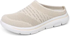 Mmoneyake Slip On Mules & Clogs for Womens Mens Lightweight Open Back Shoes Comfort Walking Shoes Breathable Slippers Slides Arch Support Closed Toe Sandals Backless Low Wedge Slip On Shoes