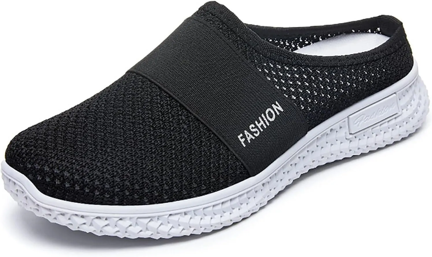 Mmoneyake Slip On Mules for Women Lightweight Open Back Shoes Comfort Walking Shoes Breathable Slippers Closed Toe Slides Backless Low Wedge Slip On Shoe Garden Clogs Shoe
