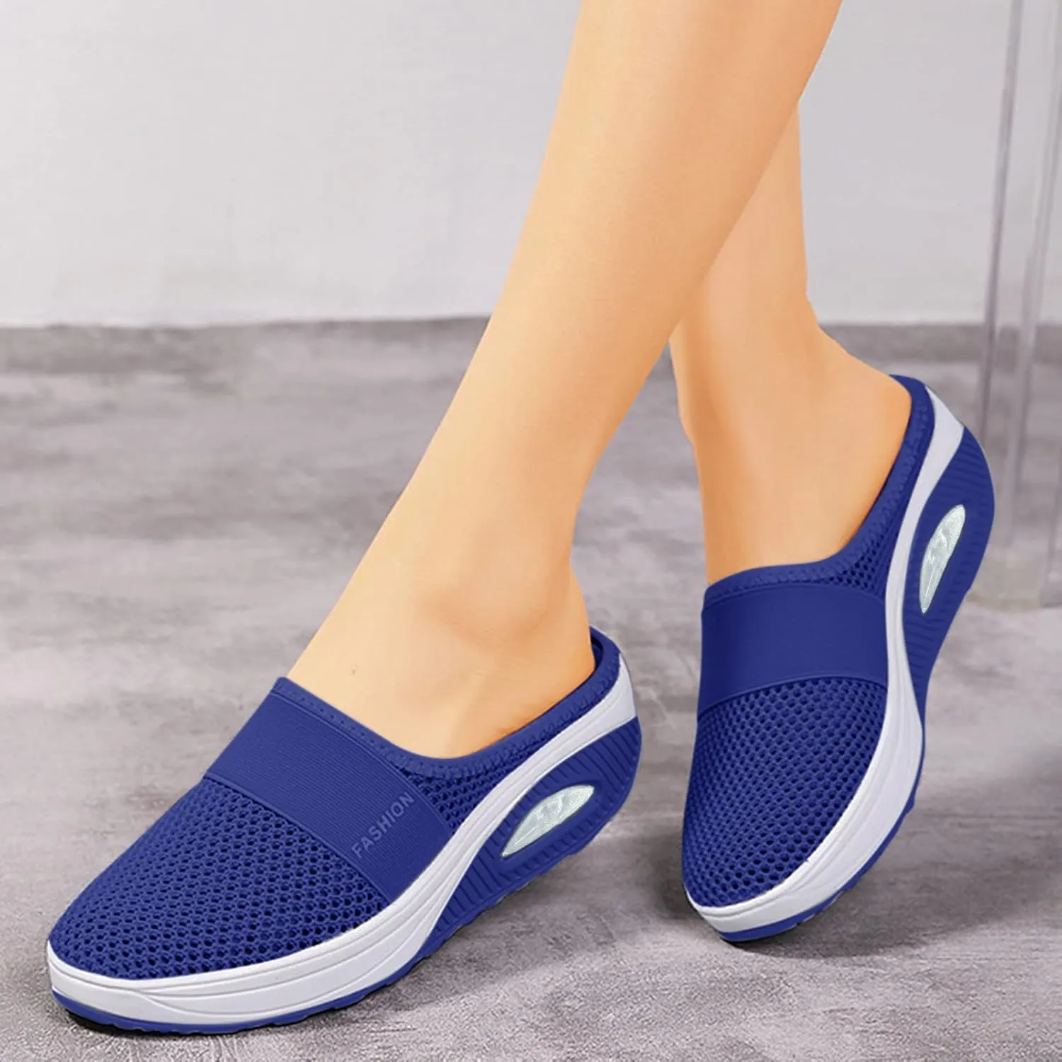 Mules for Women 2025 Slip on Orthopedic Mesh Air Cushion Mule Shoes Backless Diabetic Walking Shoes with Arch Support