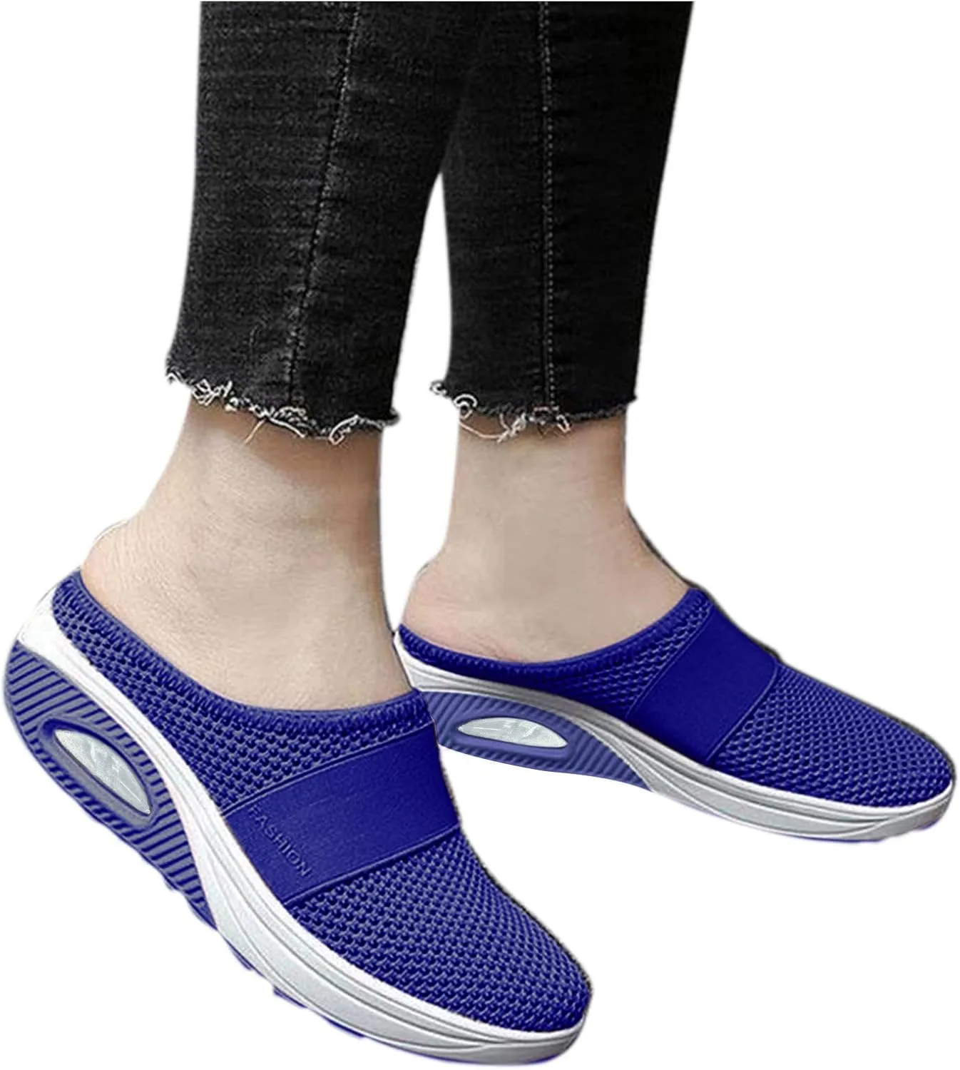 Mules for Women 2025 Slip on Orthopedic Mesh Air Cushion Mule Shoes Backless Diabetic Walking Shoes with Arch Support