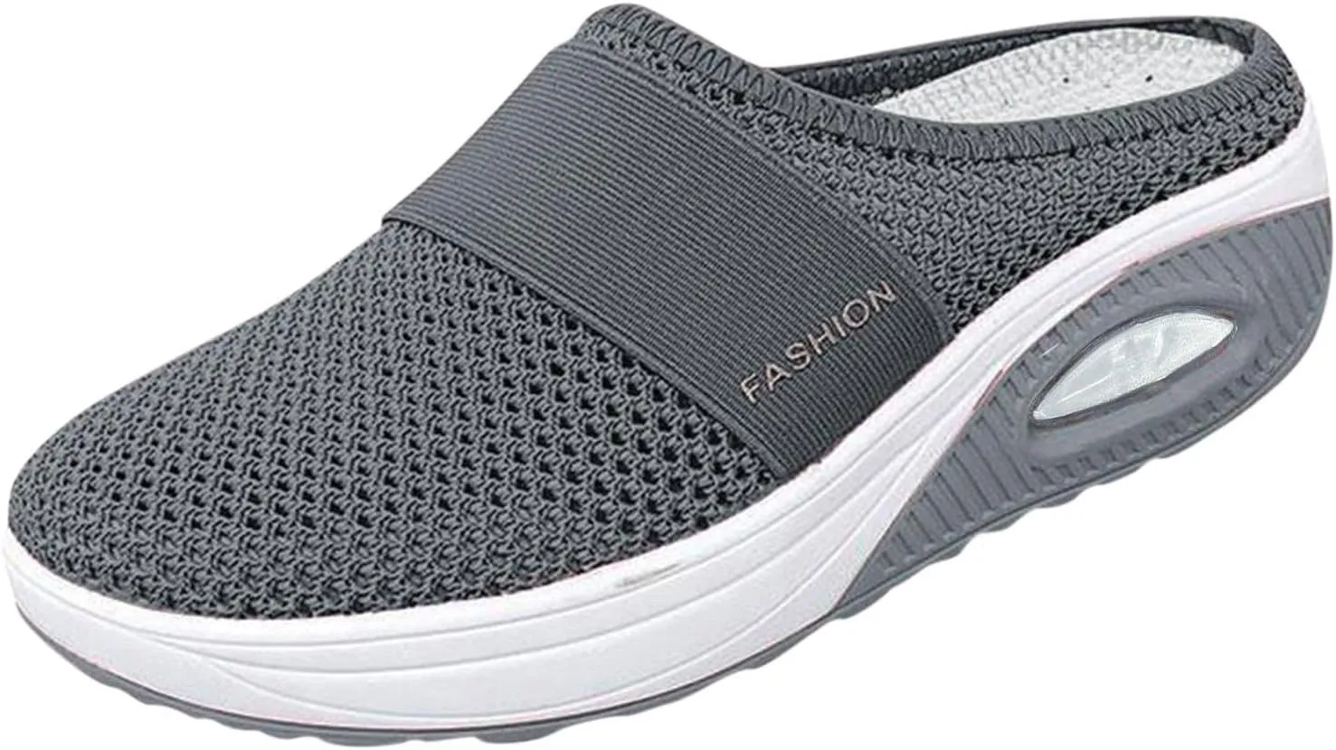 Mules for Women 2025,Orthopedic Walking Shoes with Arch-Support Breathable Mesh Walking Mules Slippers Backless Sneakers with Air Cushion Summer Closed Toe Slip on Shoes