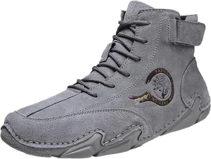 New Winter Men's Padded Leather Korean High Top Hook Loop Short Boots Sport Shoes Chaos Sneaker Men