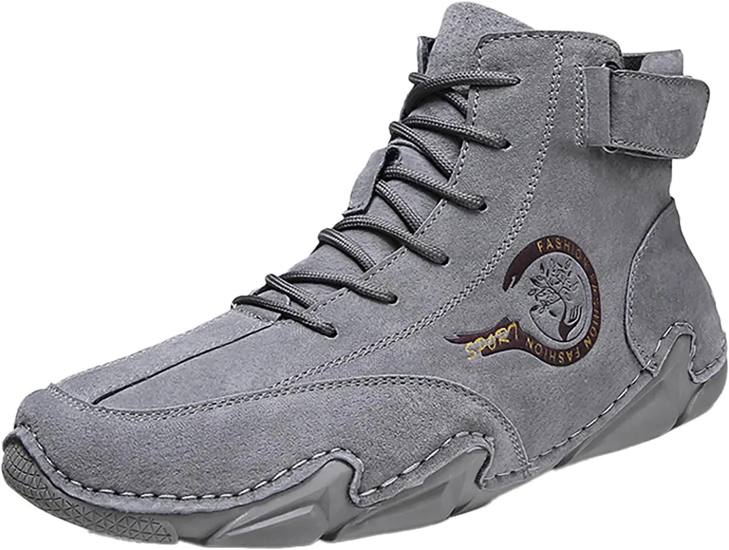 New Winter Men's Padded Leather Korean High Top Hook Loop Short Boots Sport Shoes Chaos Sneaker Men