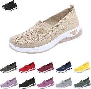 Orthopedic All-Day Comfort Sneakers, Slip-On Soft Comfortable Womens Sneakers, Slip-On Lightweight Flat Soft Shoes