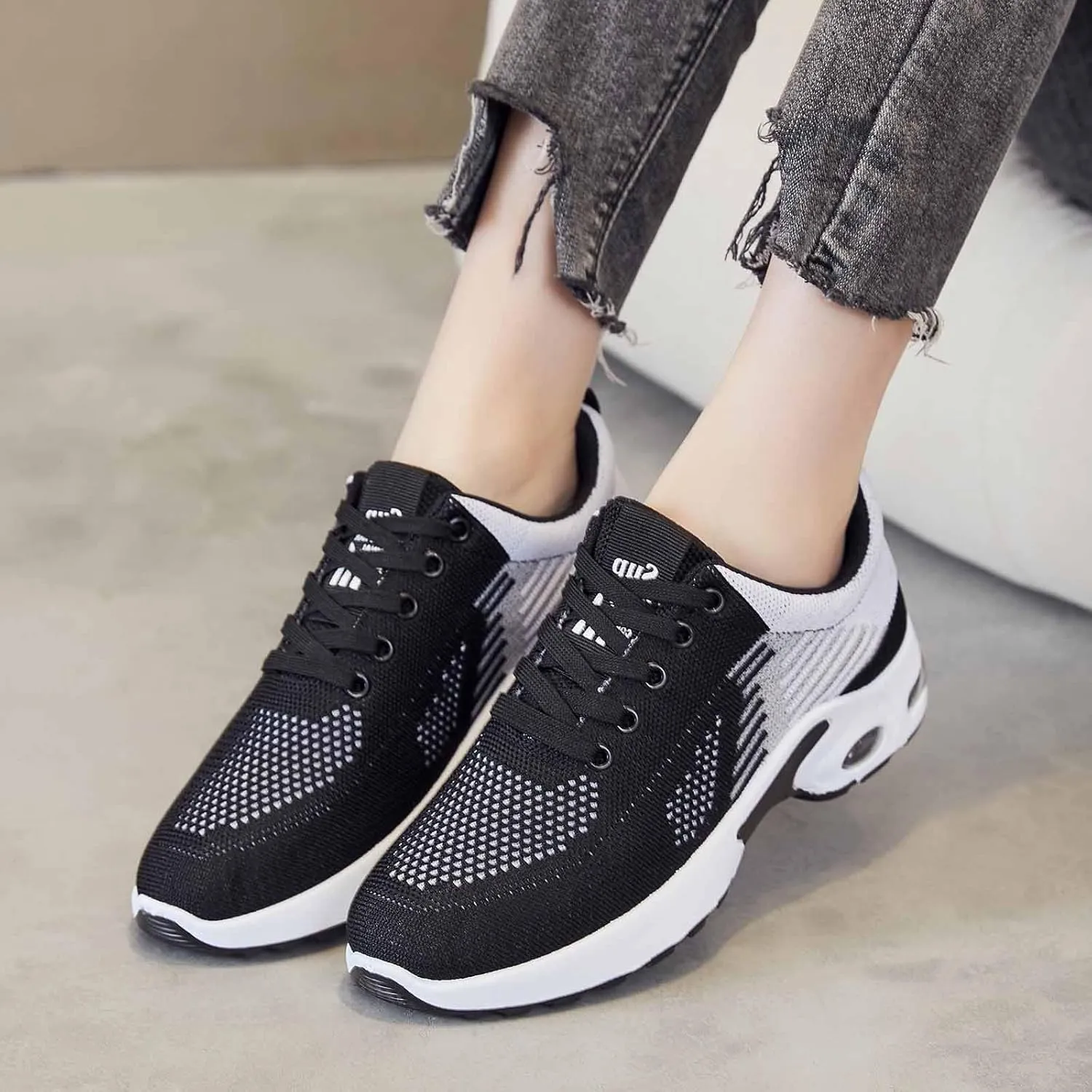 Orthopedic Shoes for Women Slip On Air Cushion Lightweight Sports Shoes Mesh Breathable Comfort Slip-On Sneakers
