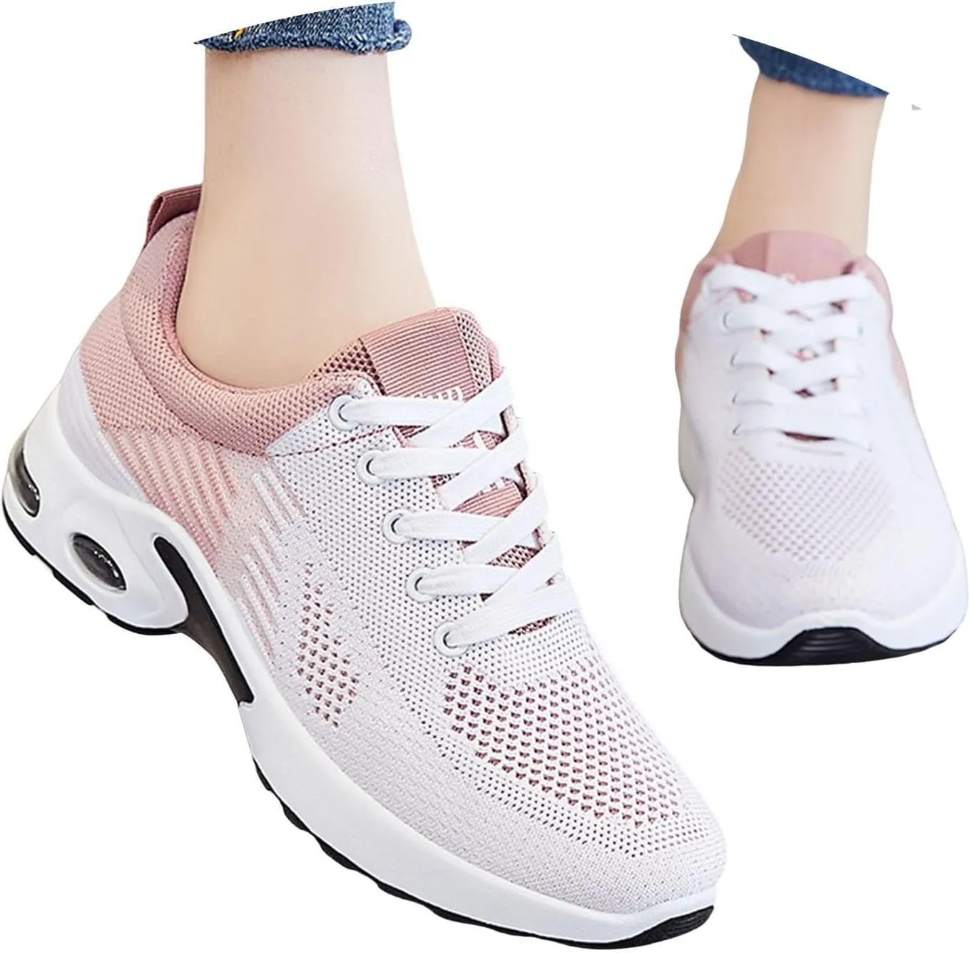 Orthopedic Shoes for Women Slip On Air Cushion Lightweight Sports Shoes Mesh Breathable Comfort Slip-On Sneakers