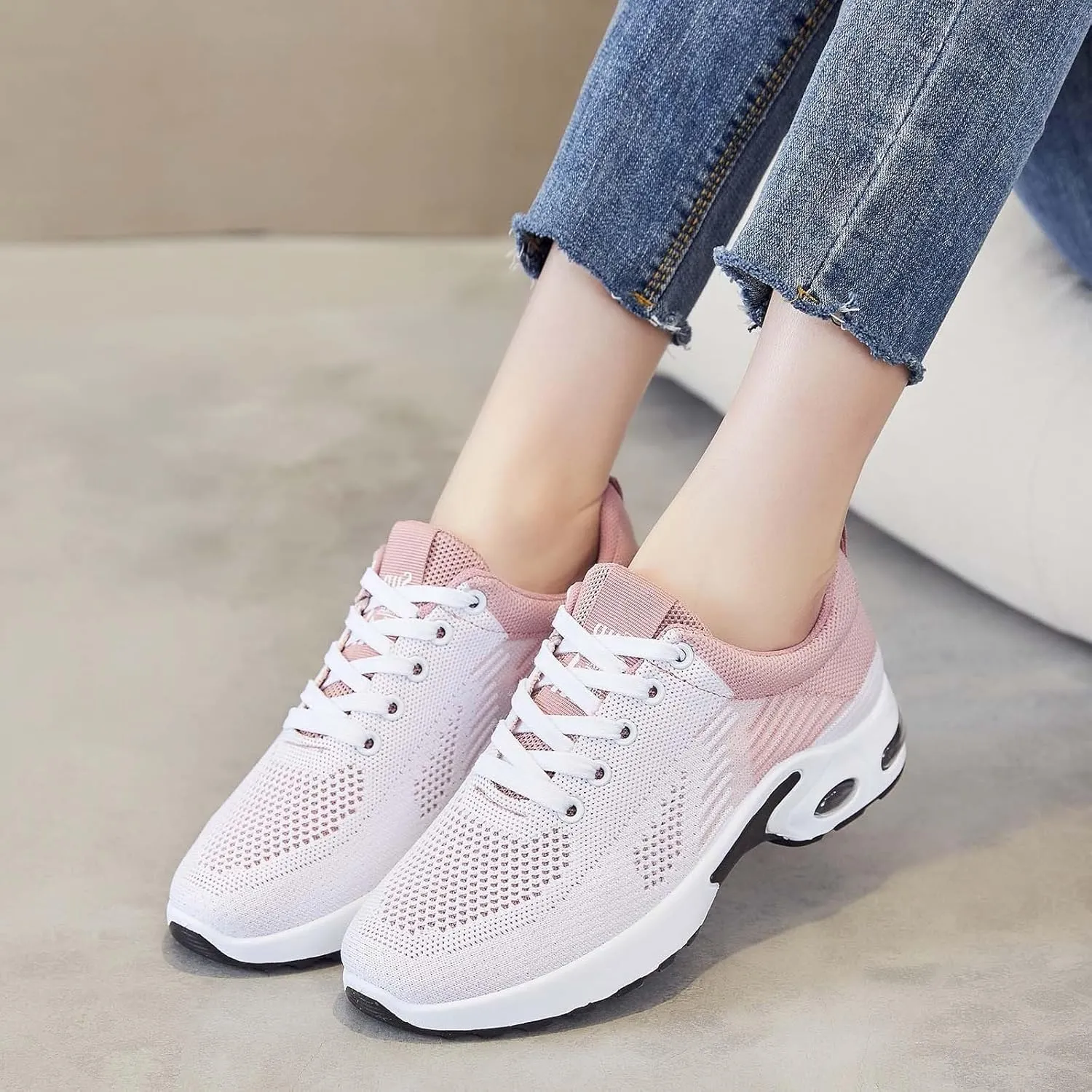 Orthopedic Shoes for Women Slip On Air Cushion Lightweight Sports Shoes Mesh Breathable Comfort Slip-On Sneakers
