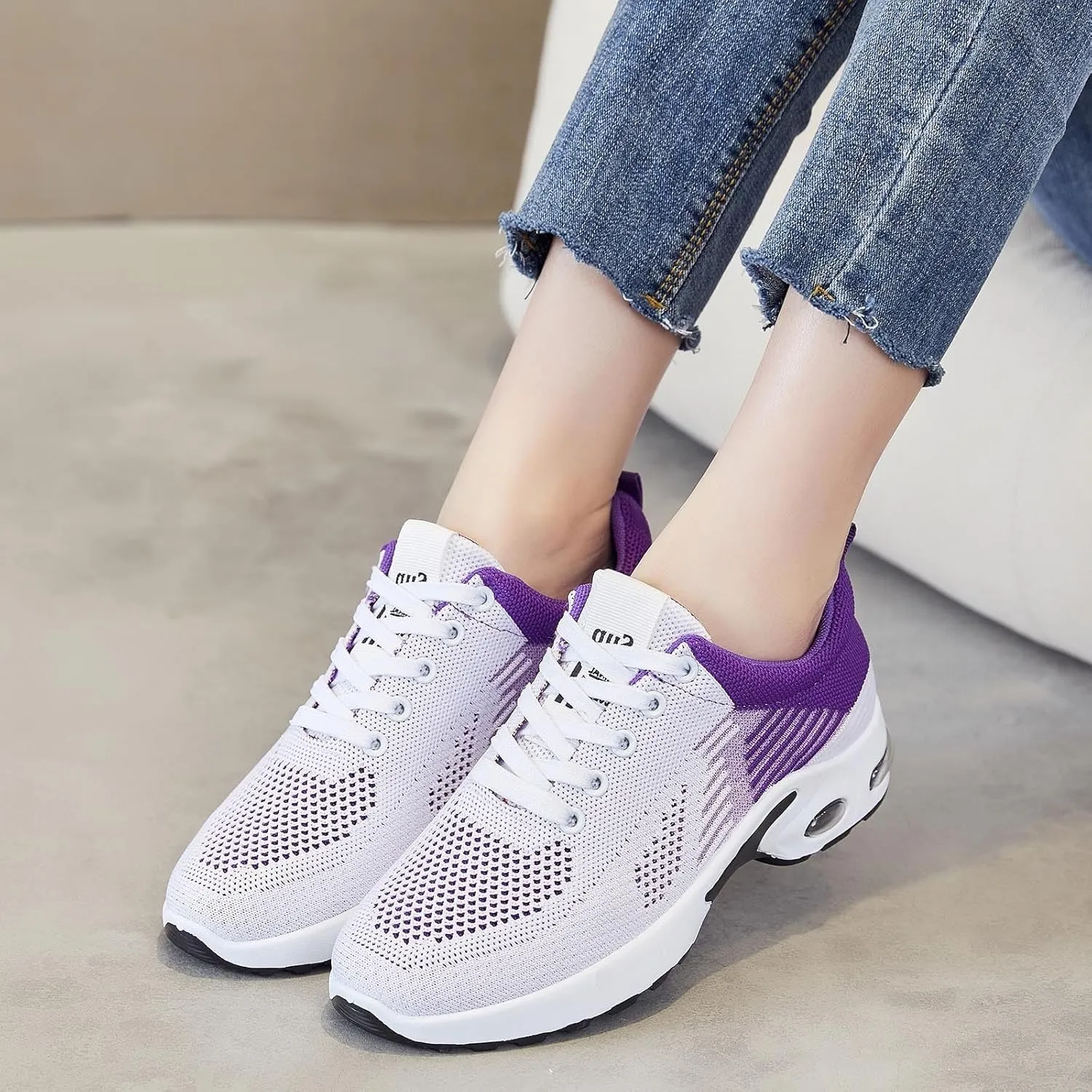 Orthopedic Shoes for Women Slip On Air Cushion Lightweight Sports Shoes Mesh Breathable Comfort Slip-On Sneakers