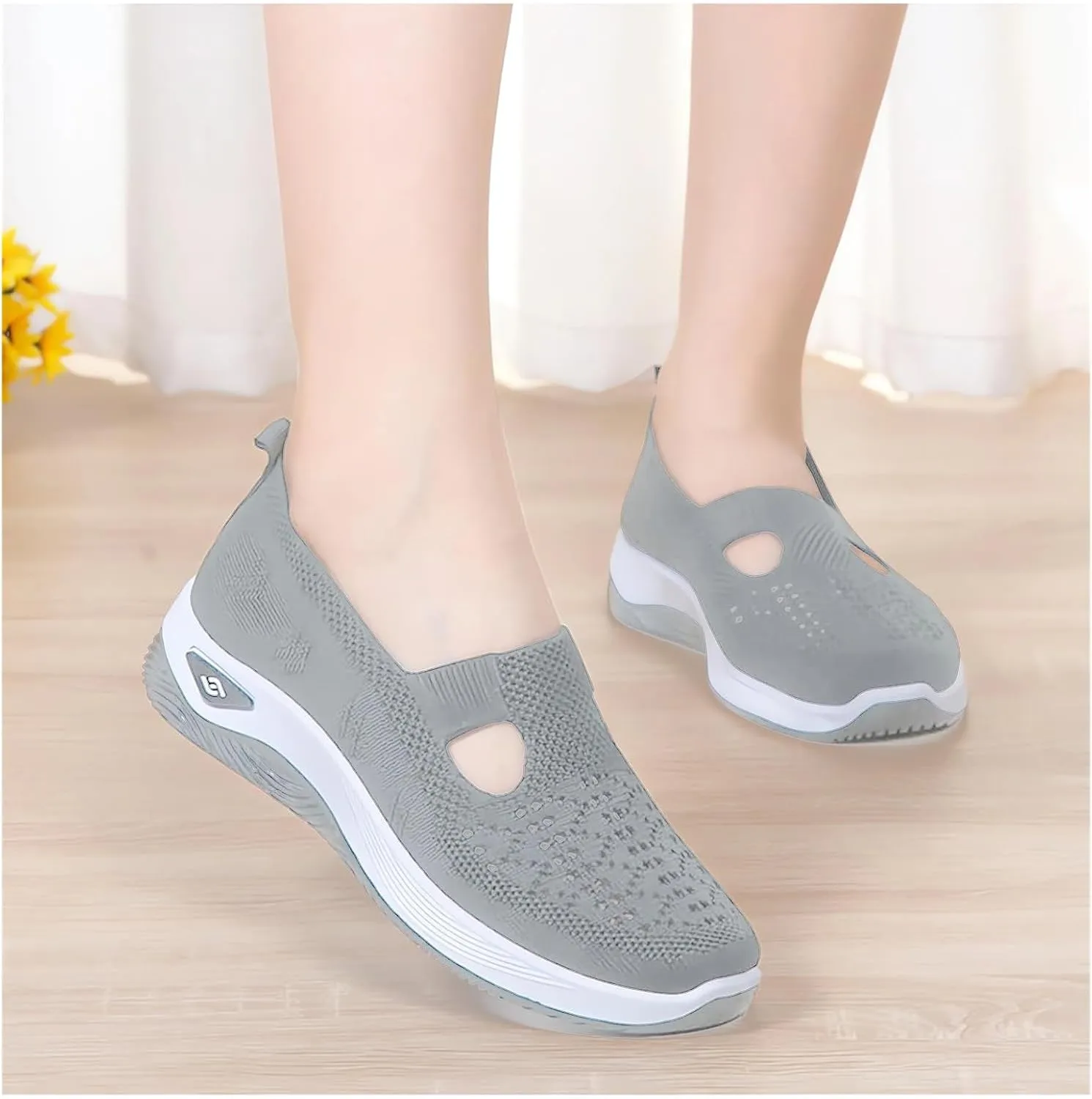 Orthopedic Shoes for Women Slip On Sneakers Breathable Soft Sole Diabetic Walking Shoes Comfort Non Slip Work Sneakers Lightweight Wide Width Soft Sole Arch Support Non-Slip Shoe