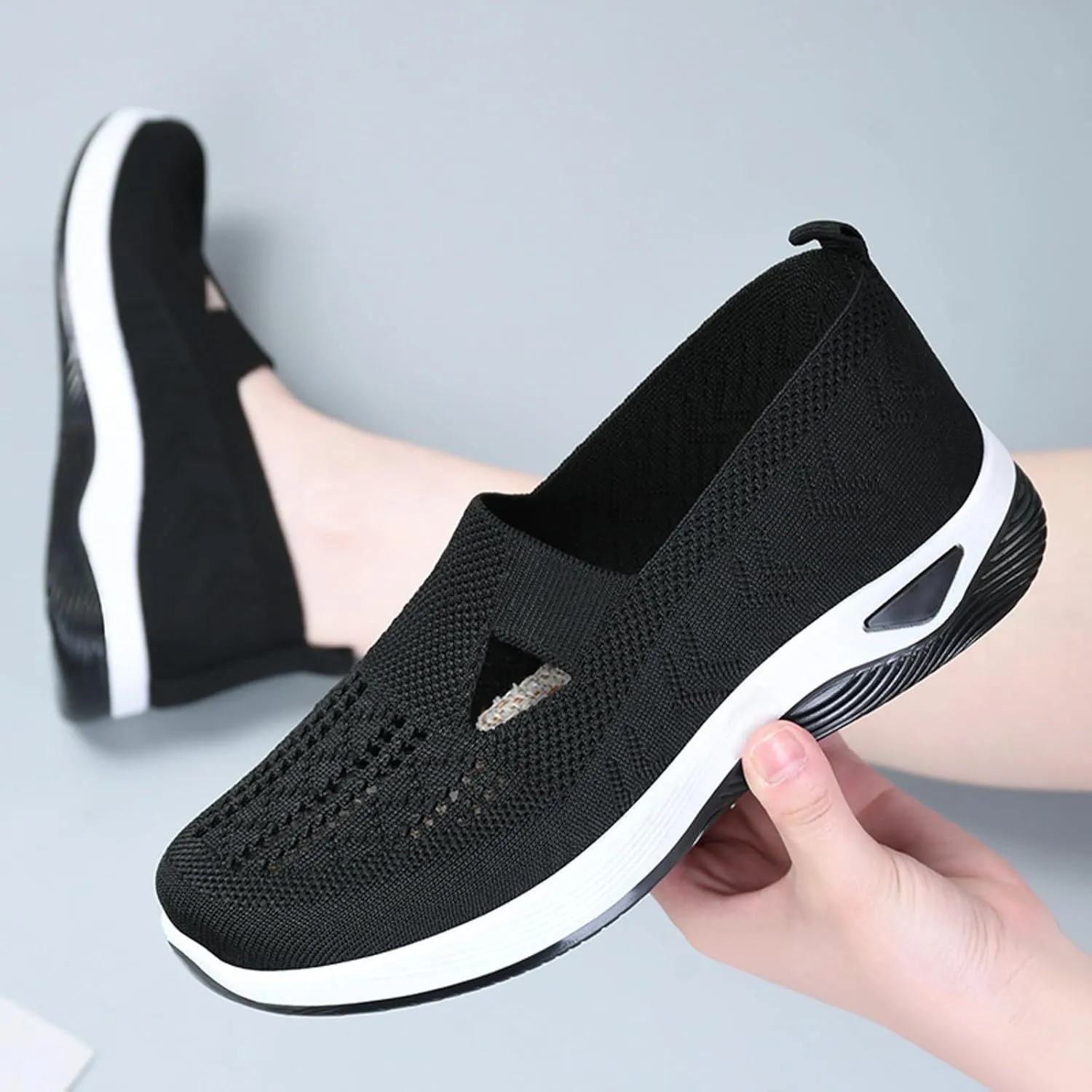 Orthopedic Walking Shoes for Swollen Feet Women Slip On Sneakers with Arch Support Comfortable Casual Loafers Plantar Fasciitis Foot Pain Relief