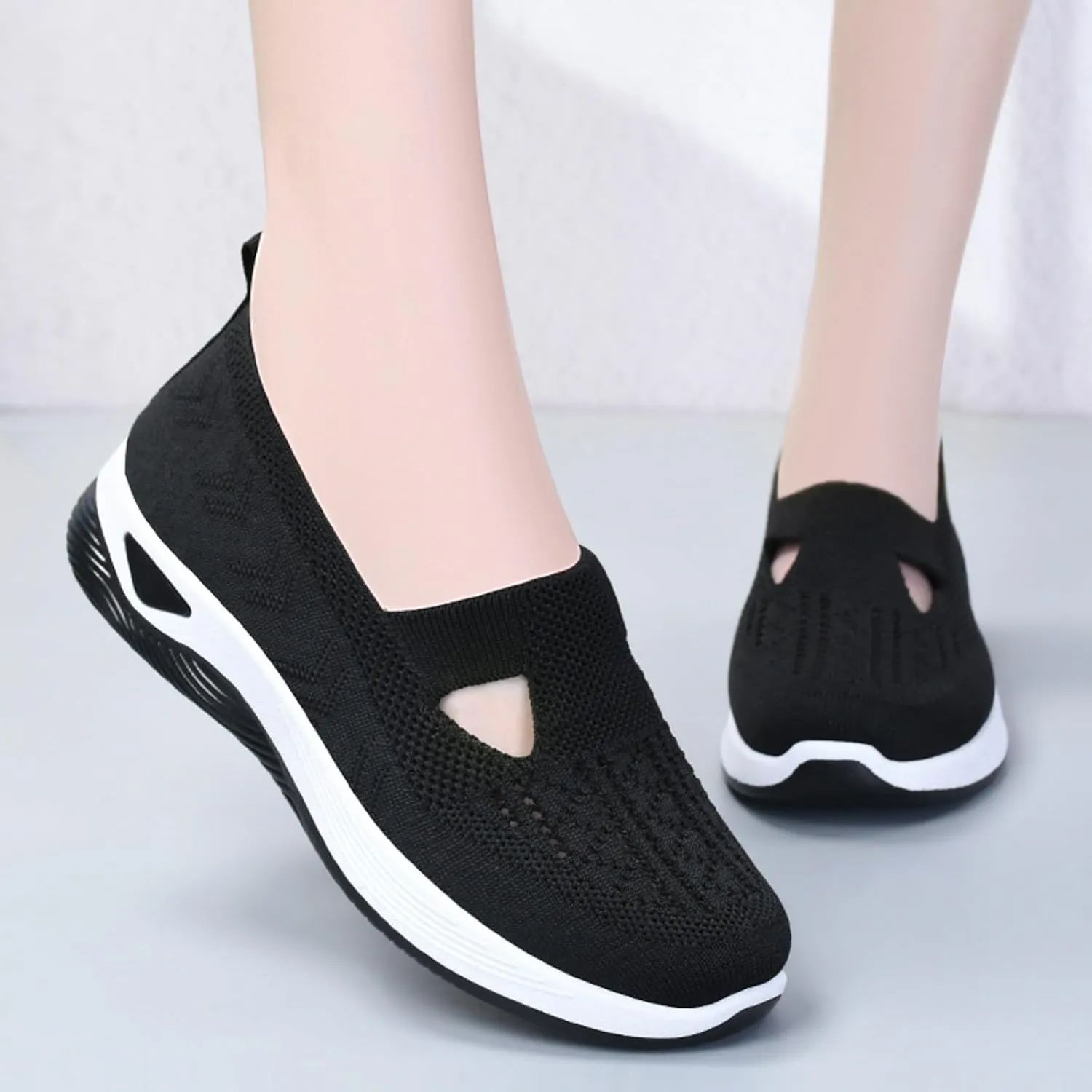 Orthopedic Walking Shoes for Swollen Feet Women Slip On Sneakers with Arch Support Comfortable Casual Loafers Plantar Fasciitis Foot Pain Relief