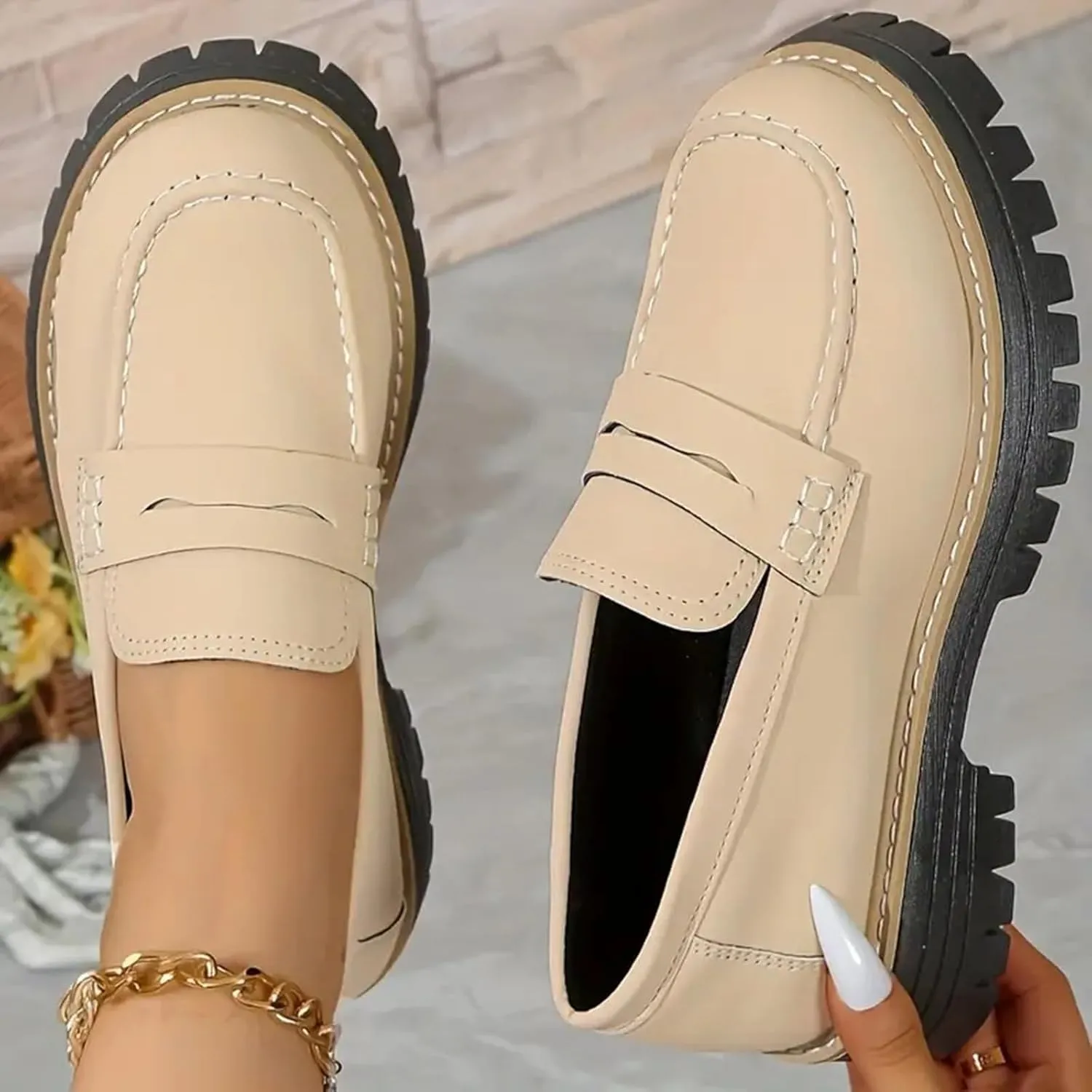 Orthoture-orthopedic Platform Loafers for Women,Wide Width Dress Shoes Ortho Comfort Shoes Slip On Penny Loafers