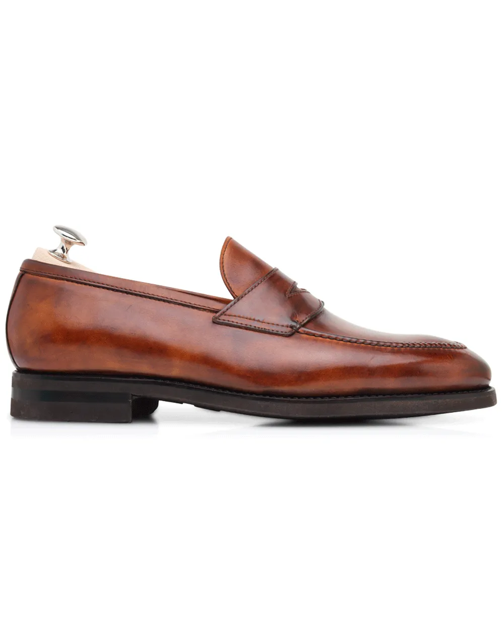 Principe Smooth Leather Penny Loafer in Cognac