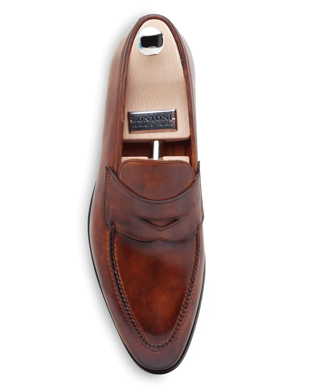 Principe Smooth Leather Penny Loafer in Cognac
