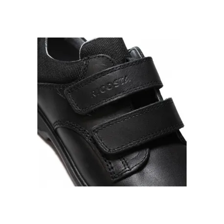 Ricosta William - Black Leather Rip Tape School Shoe
