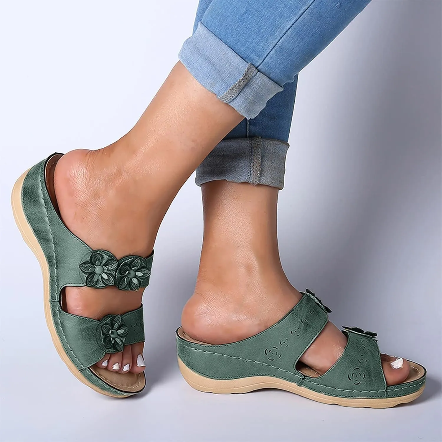 Sandals Women Comfortable, Women Premium Orthopedic Open Toe Sandals Retro Anti-Slip Summer Casual Sandals