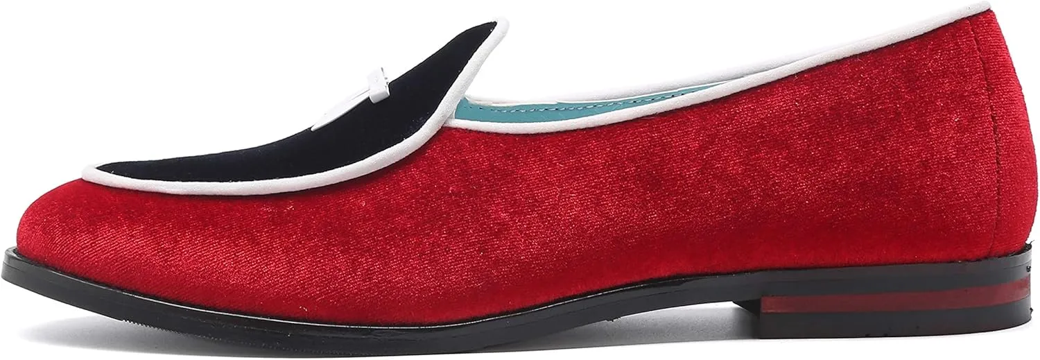 Santimon Boat Shoes Men Penny-Loafers Dress Shoes Smoking-Slippers Casual Bow Velvet Slip-on Flats