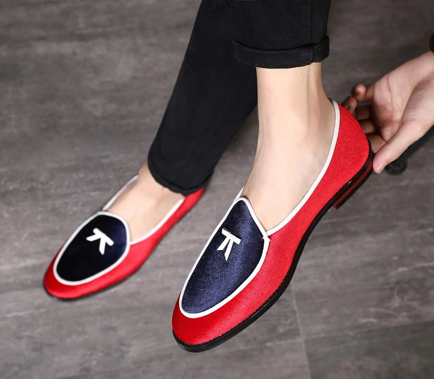 Santimon Boat Shoes Men Penny-Loafers Dress Shoes Smoking-Slippers Casual Bow Velvet Slip-on Flats