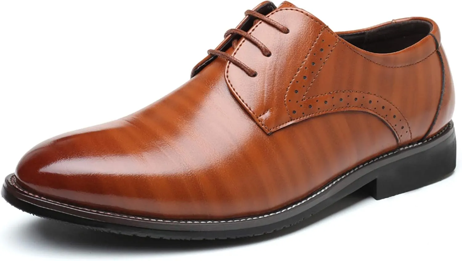 Santimon Men's Oxford Shoes Classic Formal Business Pointed Toe Lace Up Dress Shoes