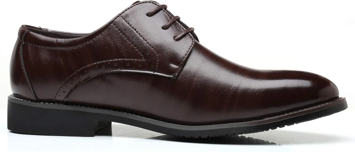 Santimon Men's Oxford Shoes Classic Formal Business Pointed Toe Lace Up Dress Shoes