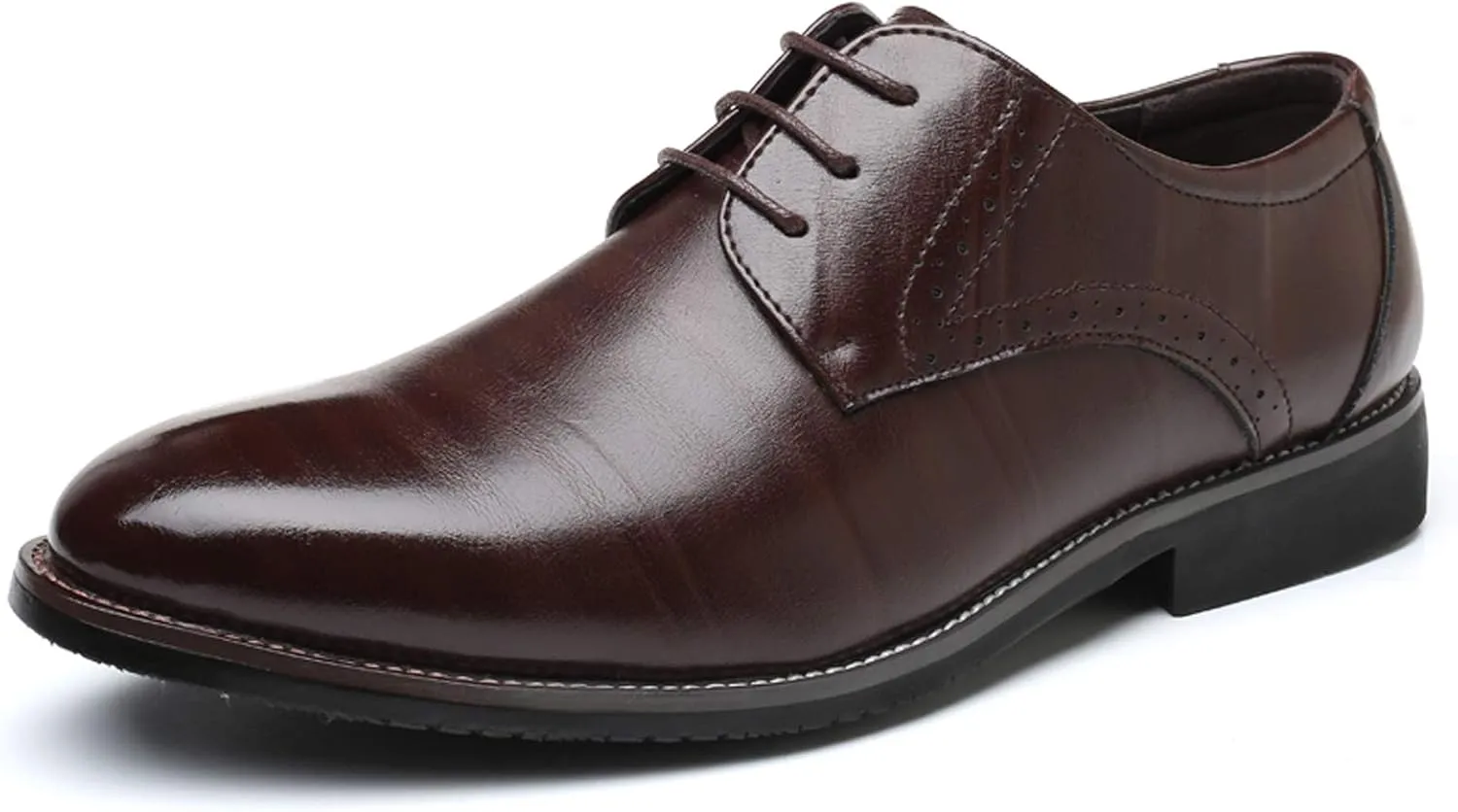 Santimon Men's Oxford Shoes Classic Formal Business Pointed Toe Lace Up Dress Shoes