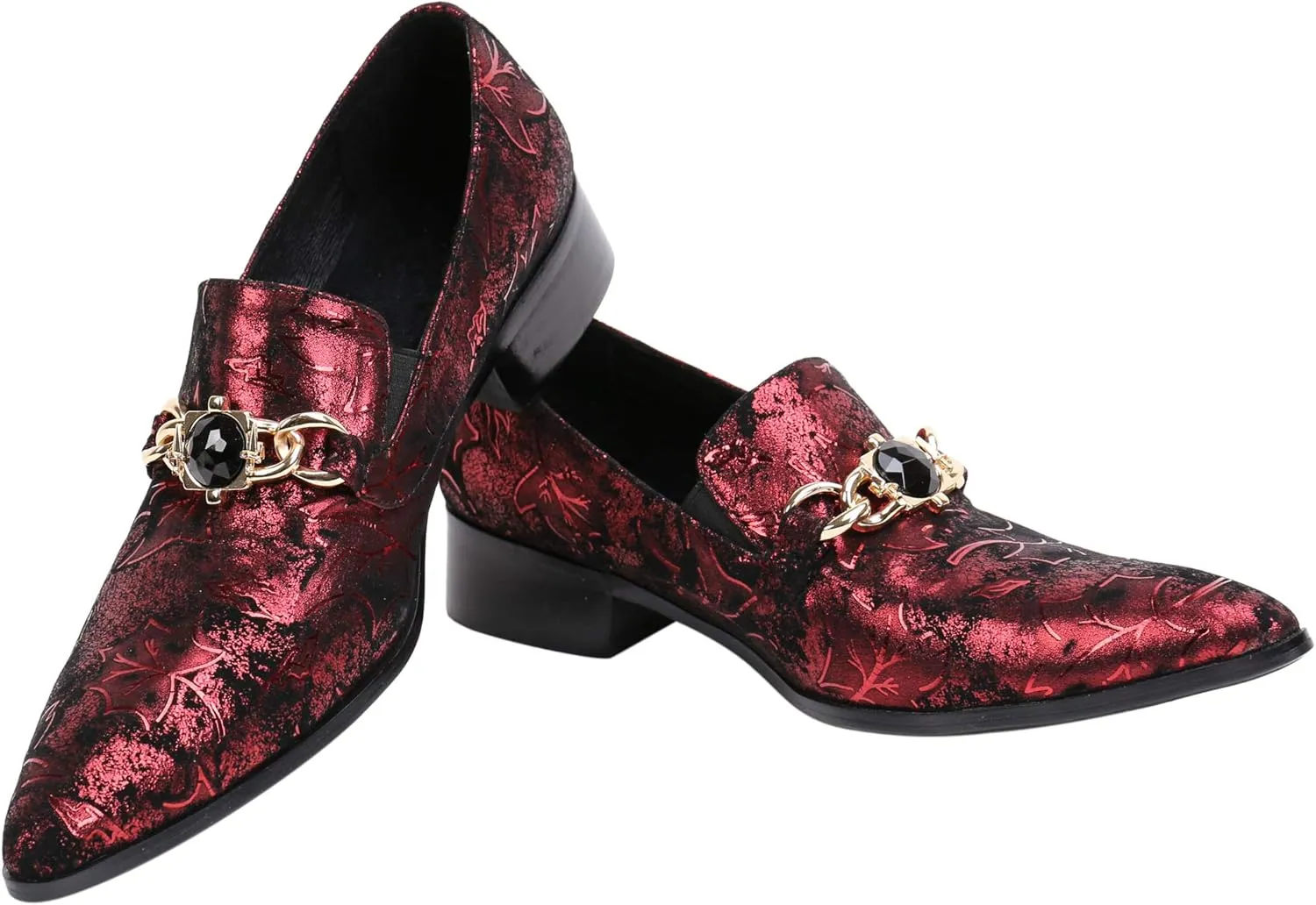 Santimon Mens Smoking Slipper Loafers Men Rhinestone Buckle Casual Slip On Dress Shoes