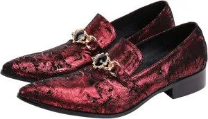 Santimon Mens Smoking Slipper Loafers Men Rhinestone Buckle Casual Slip On Dress Shoes
