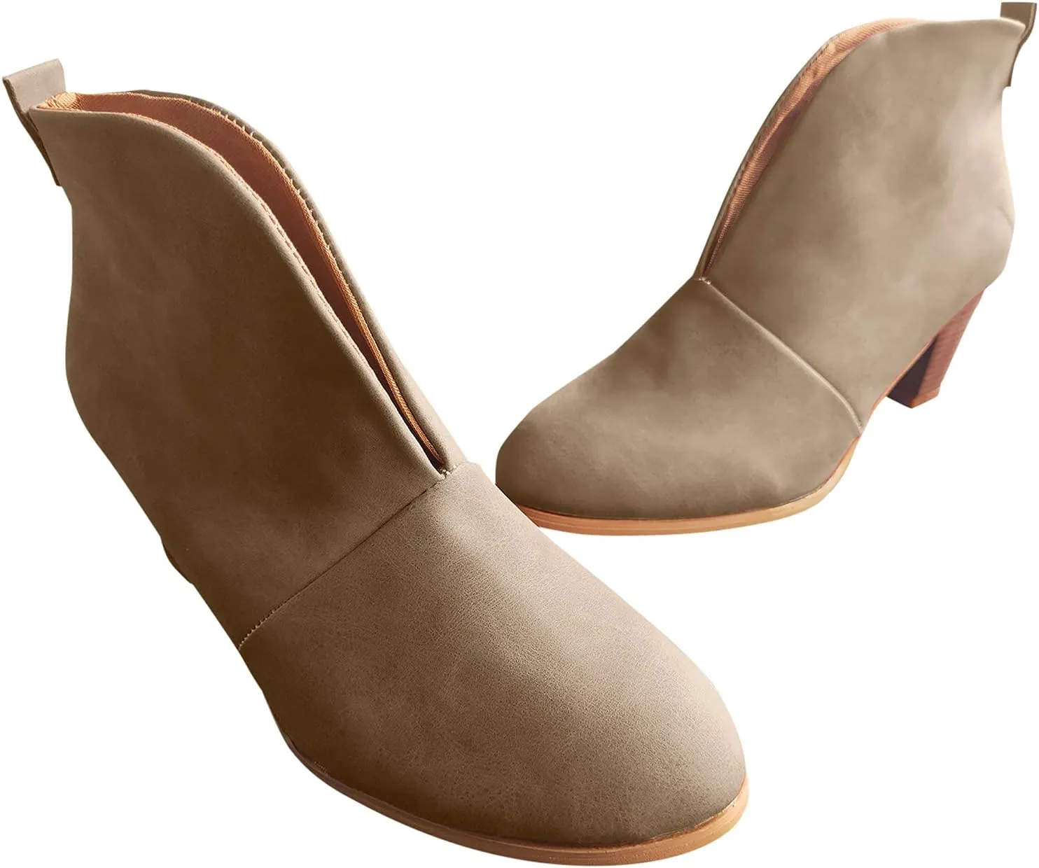 SBGMoSJ Suede Ankle Boots for Women Low Heel Wide Width Ankle Boots Women Low Heel Pink Booties Wide Width Low Heel Lace Up Boots for Women Ankle Booties Black Wedge Ankle Boot for Women