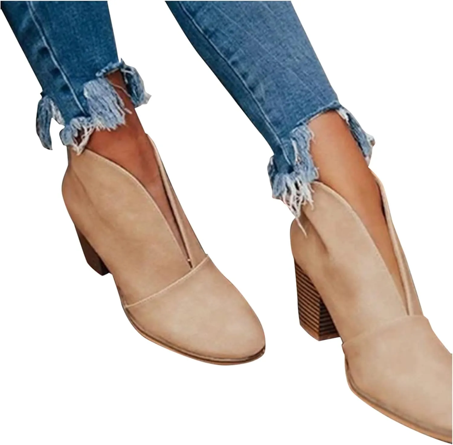 SBGMoSJ Suede Ankle Boots for Women Low Heel Wide Width Ankle Boots Women Low Heel Pink Booties Wide Width Low Heel Lace Up Boots for Women Ankle Booties Black Wedge Ankle Boot for Women