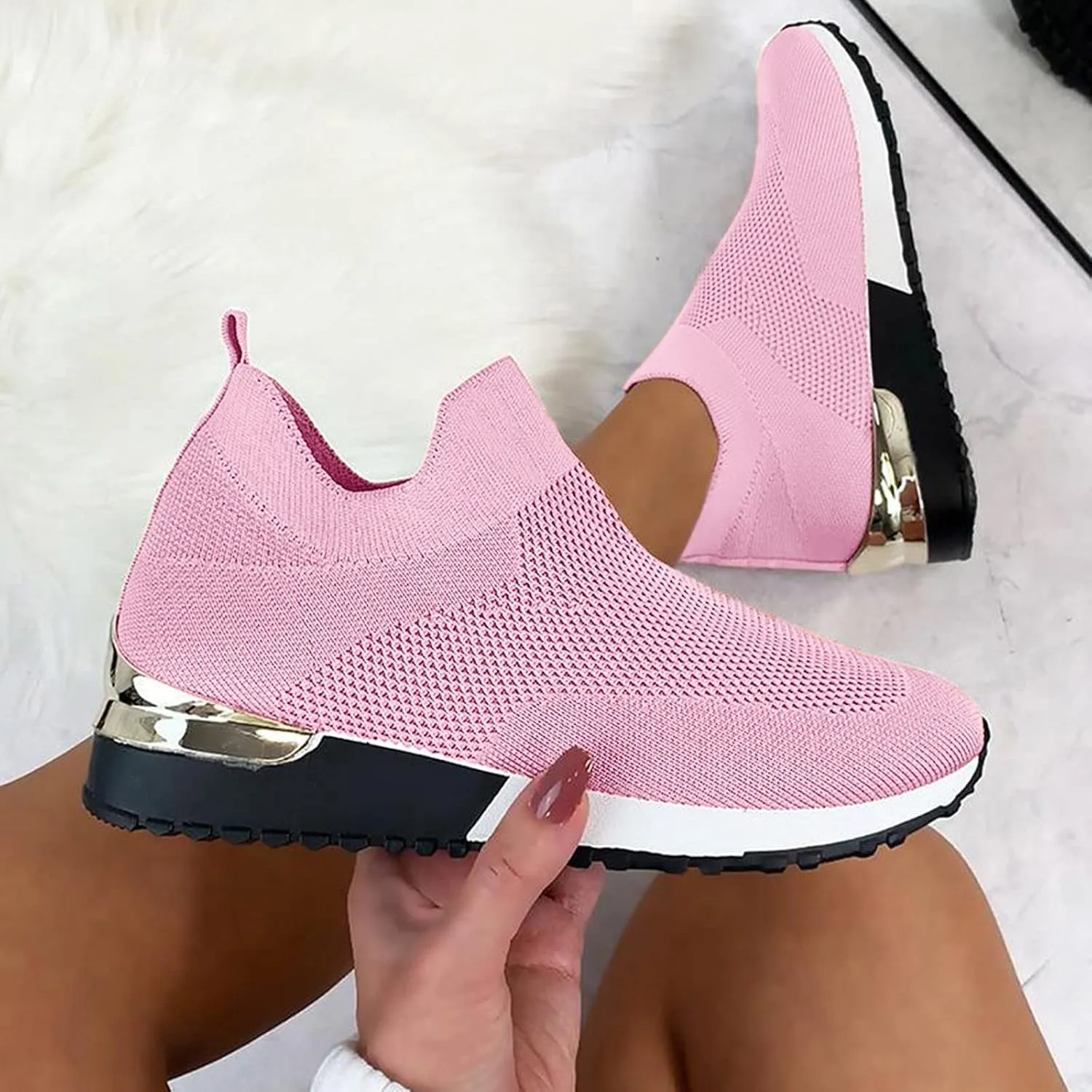 SBGMoSJ White Chunky Platform Sneakers for Women Women's Black Slip Resistant Shoes Womens Fall Shoes 2023 Casual Mules Women High Top Sneakers Wide Width Walking Shoes Athletic Shoes Women Walking