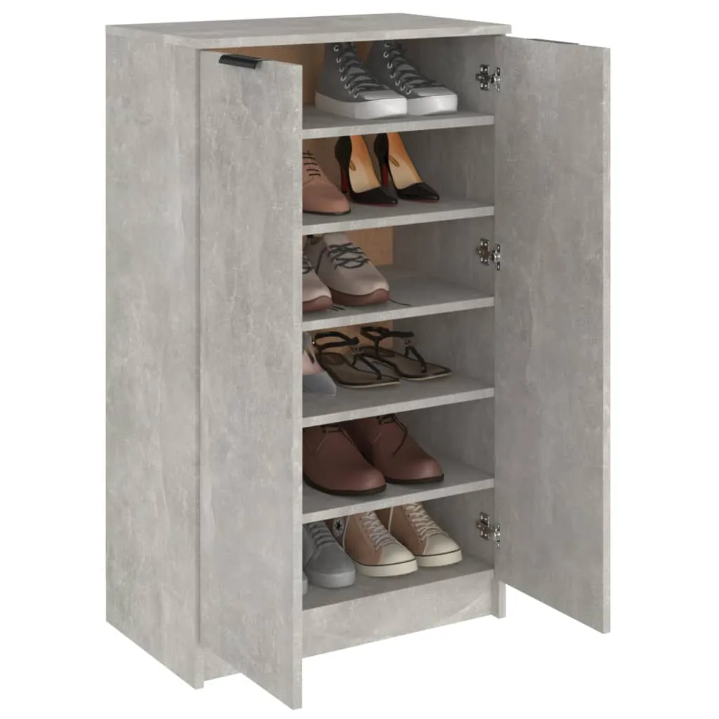 Shoe Cabinet Concrete Grey 59x35x100 cm Engineered Wood