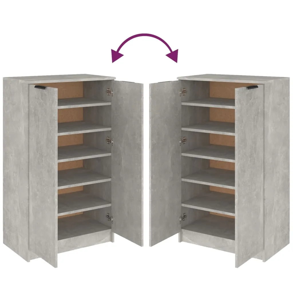 Shoe Cabinet Concrete Grey 59x35x100 cm Engineered Wood